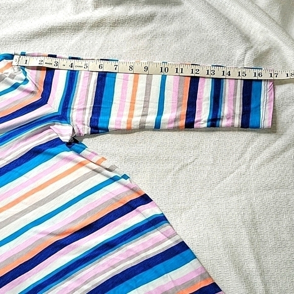 LAND'S End 3/4 Sleeve Striped V-neck Tunic XS Mint Condition - Picture 5 of 7